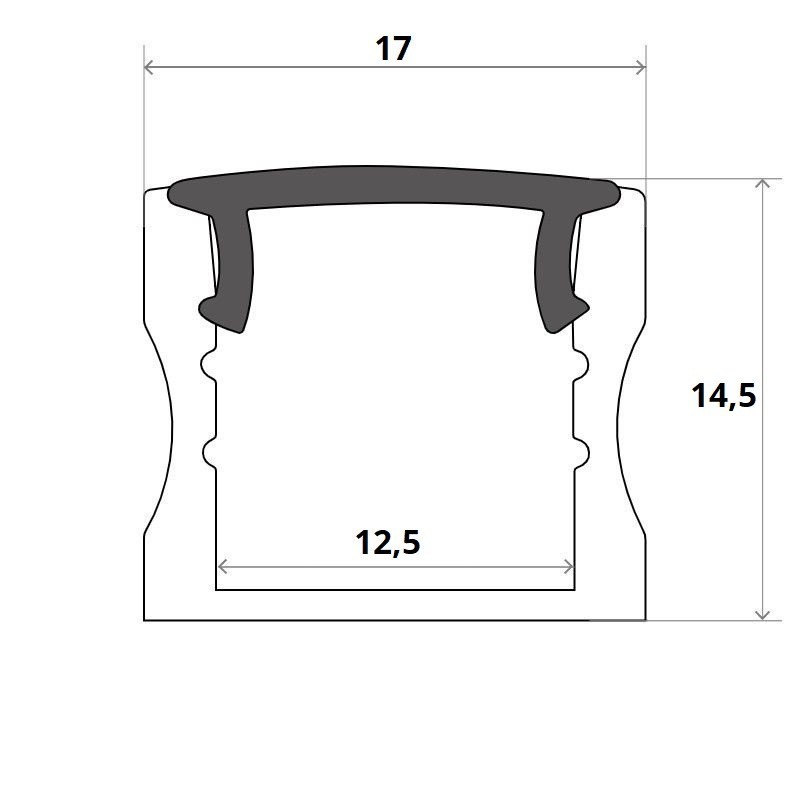 Profilé aluminium blanc en applique pour ruban LED