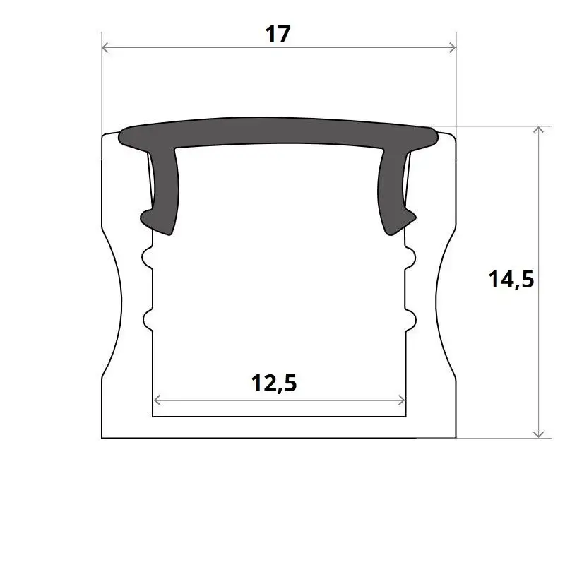 Profilé aluminium blanc en applique pour ruban LED