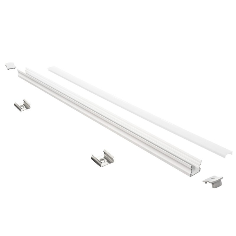 Profilé aluminium blanc en applique pour ruban LED