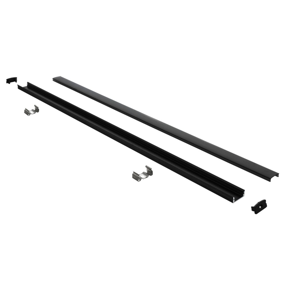 Profilé aluminium noir en applique pour ruban LED