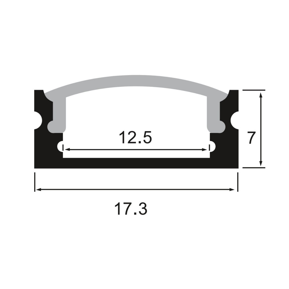 Profilé aluminium noir en applique pour ruban LED