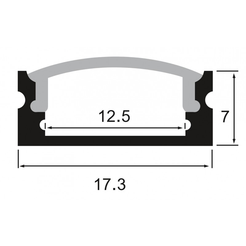 Profilé aluminium blanc en applique pour ruban LED
