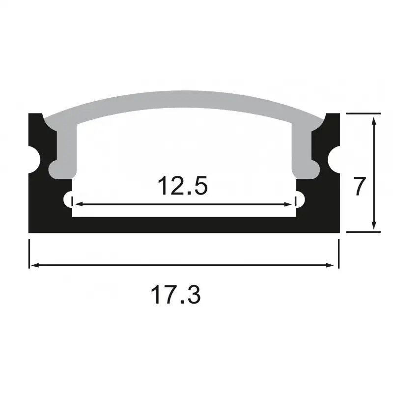 Profilé aluminium blanc en applique pour ruban LED