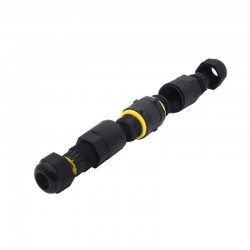 Connecteur de jonction rapide étanche à vis IP68 - 3 pôles - Axial