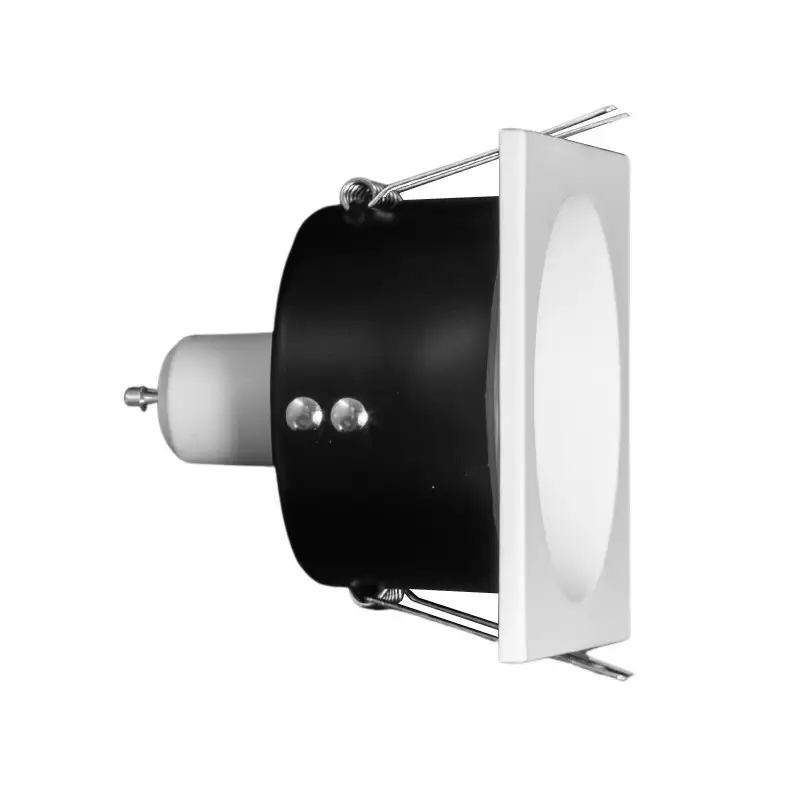 Spot encastrable IP20 pour LED GU10 - DEEEP carré - Blanc mat