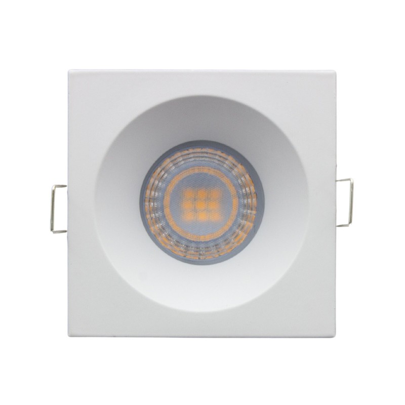 Spot encastrable IP20 pour LED GU10 - DEEEP carré - Blanc mat