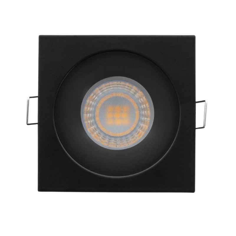 Spot encastrable IP20 pour LED GU10 - DEEEP carré - Noir mat