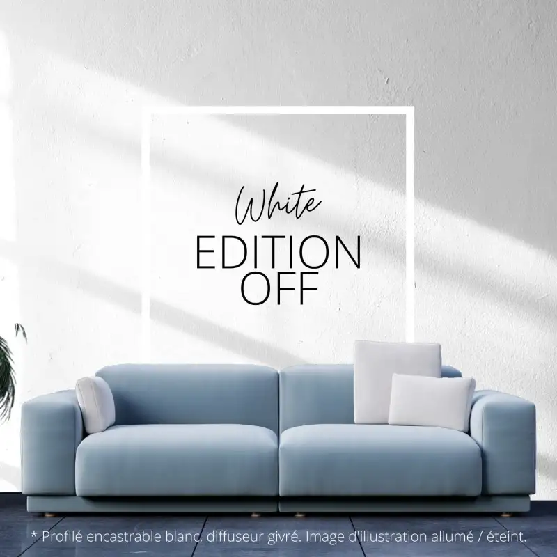 Profilé aluminium blanc encastrable pour ruban LED