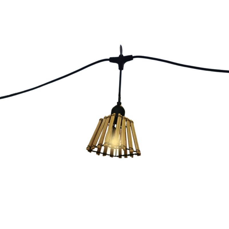 Guirlande guinguette 5m "Conex" + 8 abat-jours "Bambu" + 8 ampoules LED