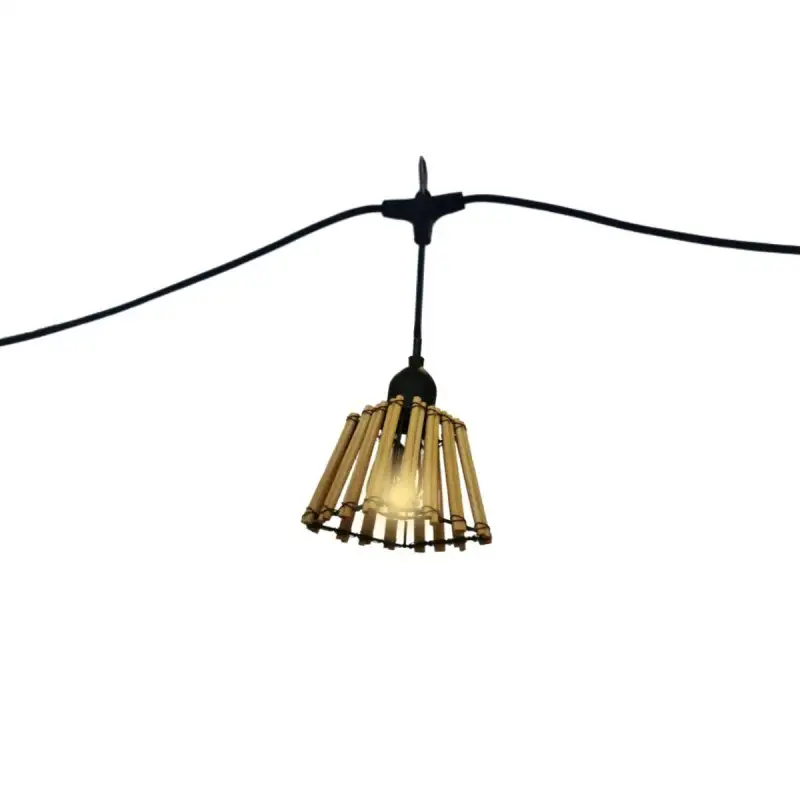 Guirlande guinguette 5m "Conex" + 8 abat-jours "Bambu" + 8 ampoules LED