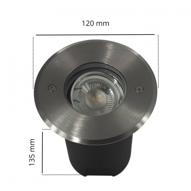 Spot encastré de sol rond orientable  TERRA – 230V – GU10
