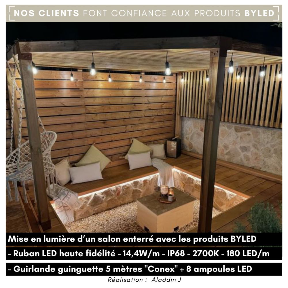 Guirlande guinguette 5 mètres "Conex" + 8 ampoules LED au choix - Vue supplémentaire