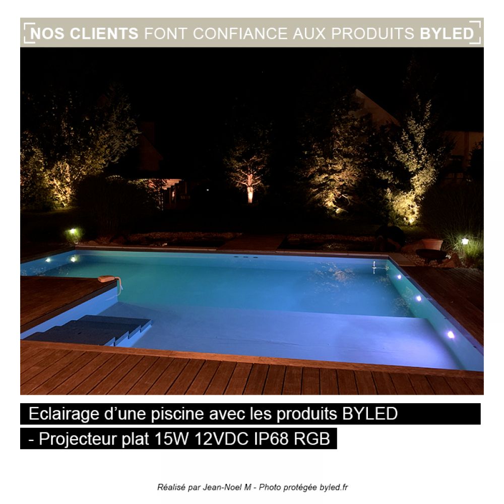 Projecteur LED RGB pour piscine plat 150mm - 15W - 12V - Inox - FLUID - Vue supplémentaire