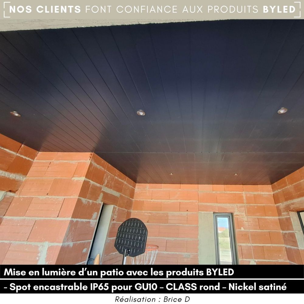 Spot encastrable IP65 pour LED GU10 – CLASS rond – Nickel satiné - Vue supplémentaire