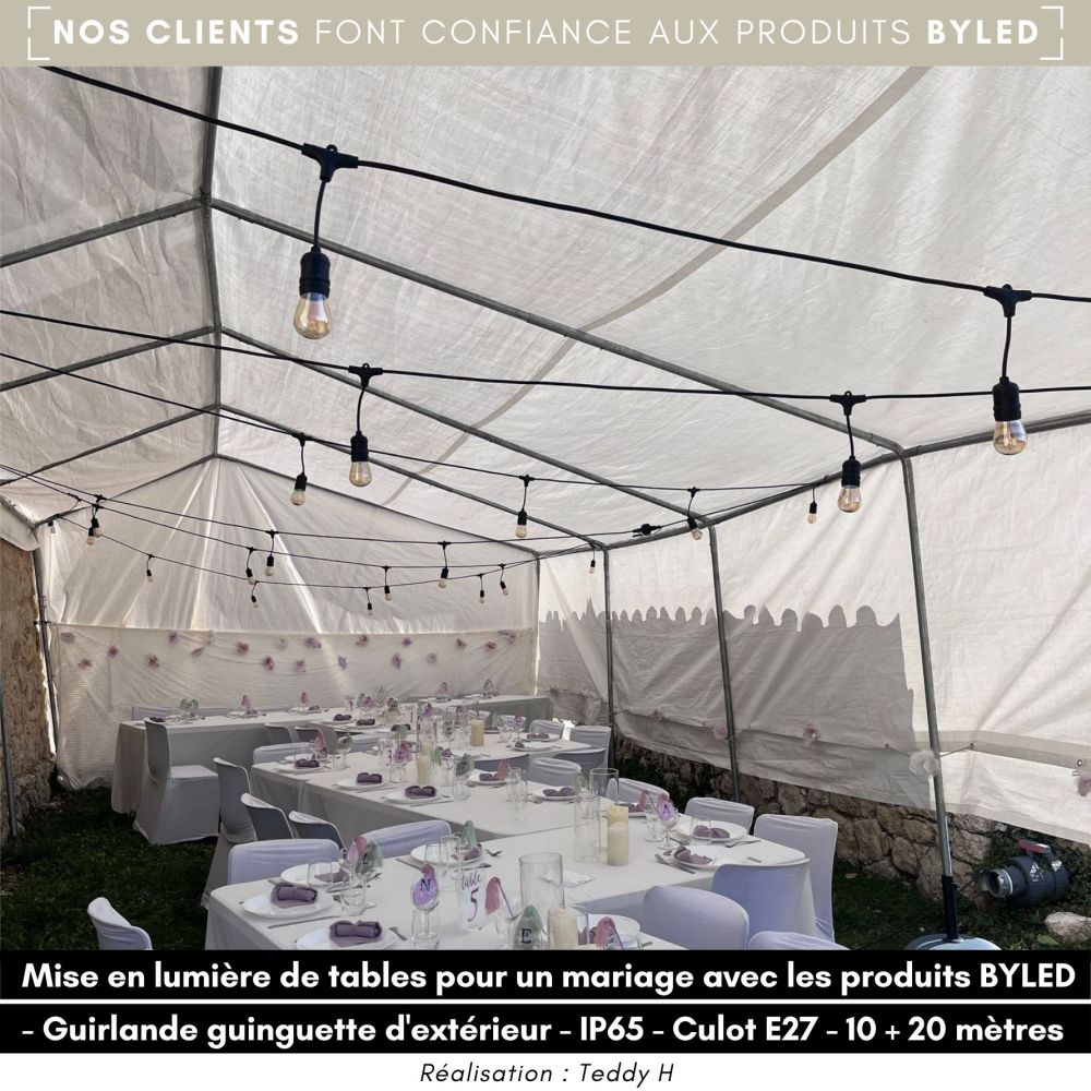 Guirlande guinguette 10 mètres + 10 ampoules LED au choix - Vue supplémentaire