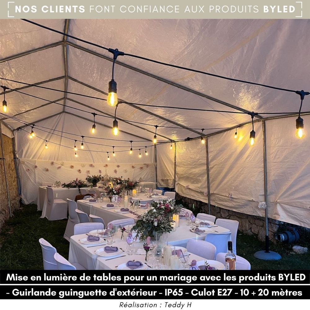 Guirlande guinguette 10 mètres + 10 ampoules LED au choix - Vue supplémentaire