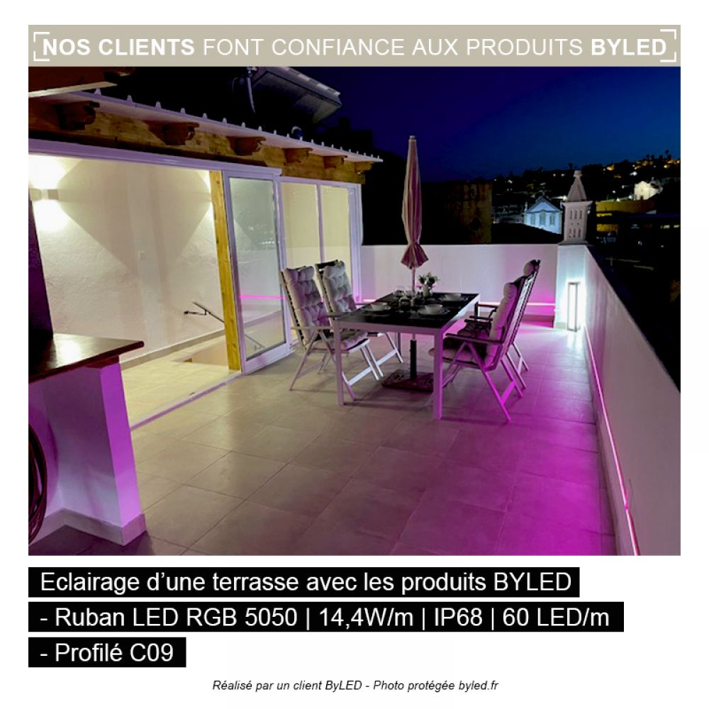 Ruban LED à la coupe - 14,4 W/m - IP68 - RGB multicolore - 60 LED/m - 24V - Vue supplémentaire