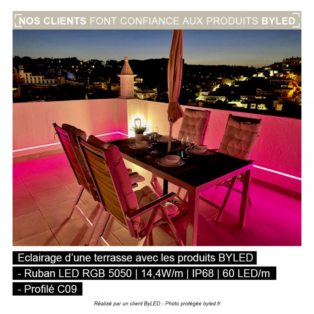 Ruban LED à la coupe - 14,4 W/m - IP68 - RGB multicolore - 60 LED/m - 24V - Vue supplémentaire