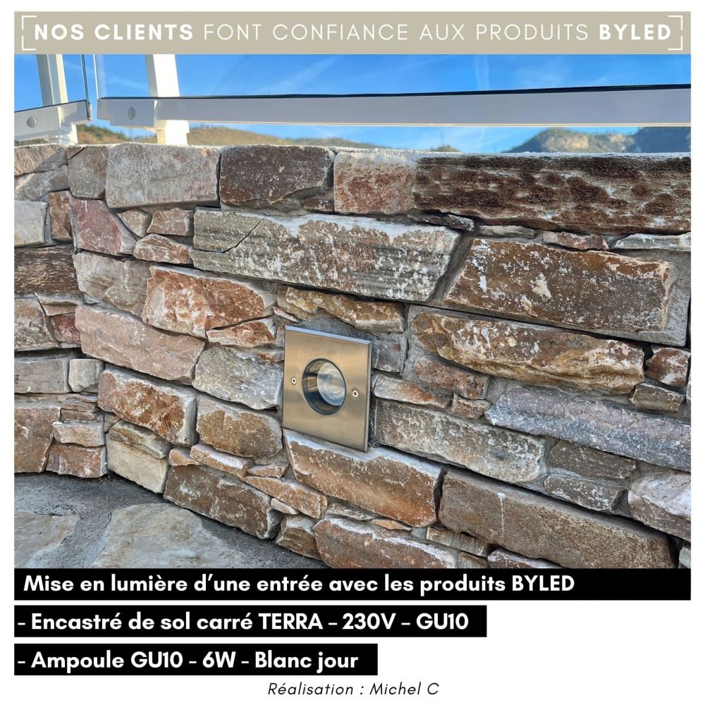 Spot LED encastré de sol carré sans GU10 - 230V - TERRA GU10 - Vue supplémentaire