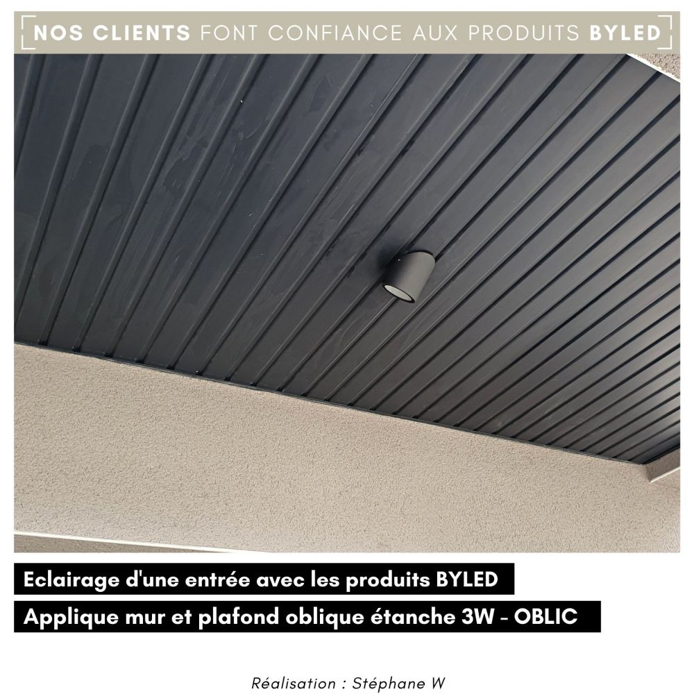 Applique LED mur et plafond oblique extérieure - 3W - 230V - Anthracite - OBLIC - Vue supplémentaire