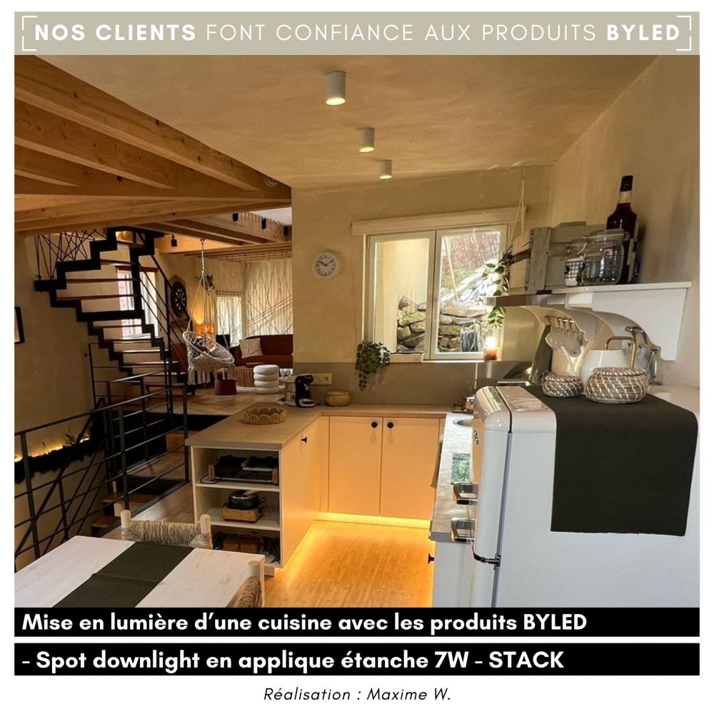 Spot LED downlight en applique extérieur - 7W - 230V - Blanc - STACK - Vue supplémentaire