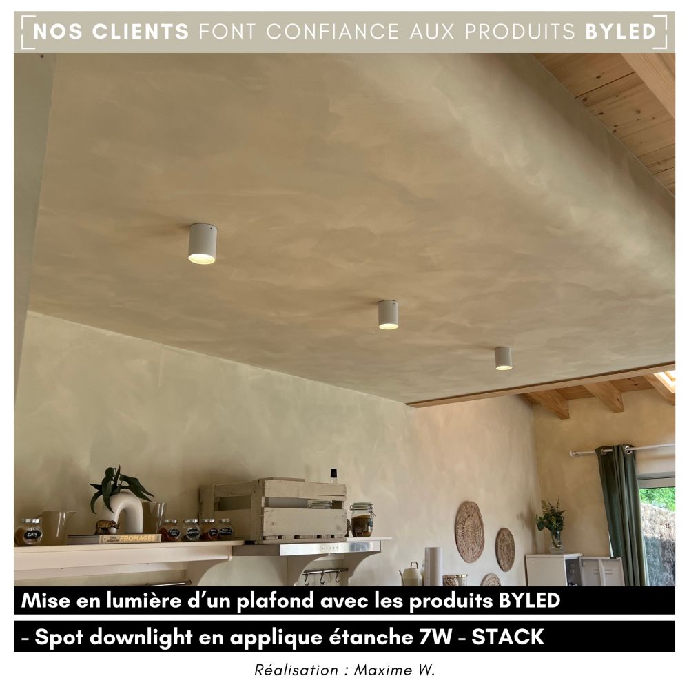 Spot LED downlight en applique extérieur - 7W - 230V - Blanc - STACK - Vue supplémentaire