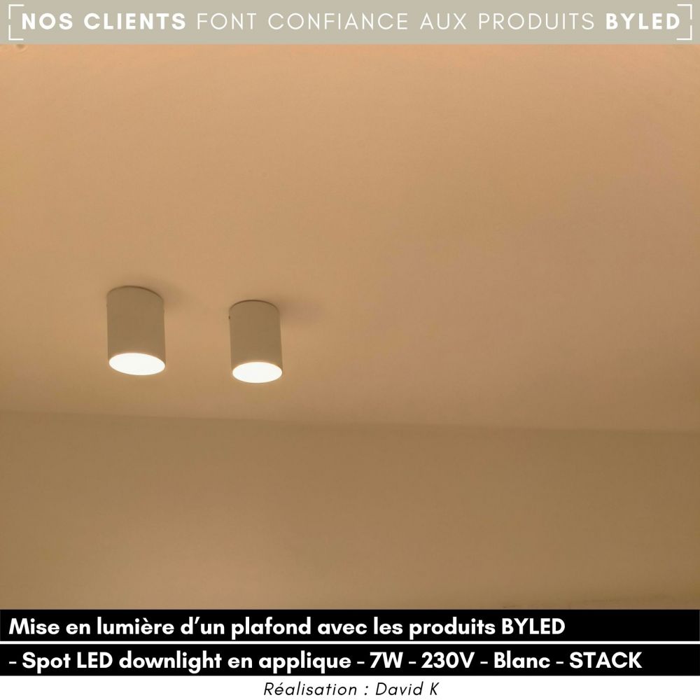 Spot LED downlight en applique extérieur - 7W - 230V - Blanc - STACK - Vue supplémentaire