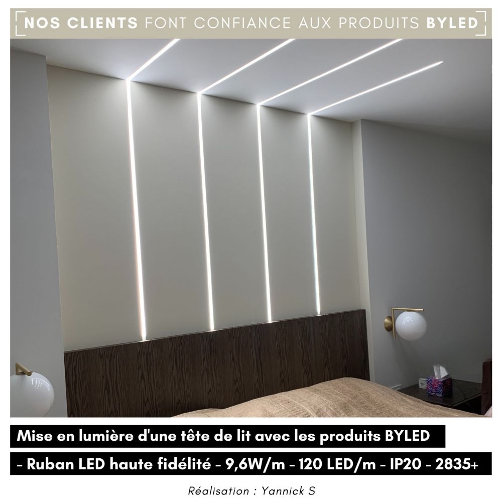 Ruban LED haute fidélité - 9,6W/m - IP20 - Blanc - 120 LED/m - 2835+ - 5m - 24V - Vue supplémentaire