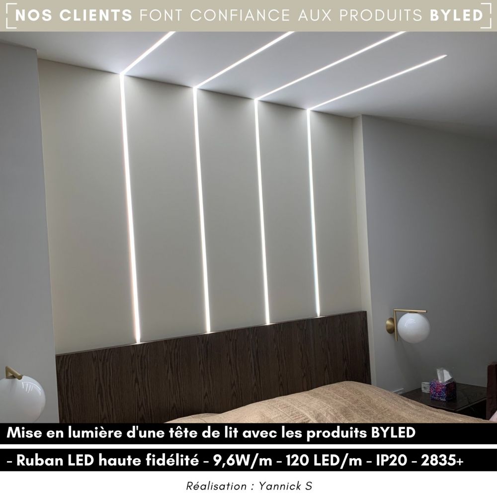 Ruban LED haute fidélité - 9,6W/m - IP20 - Blanc - 120 LED/m - 2835+ - 5m - 24V - Vue supplémentaire