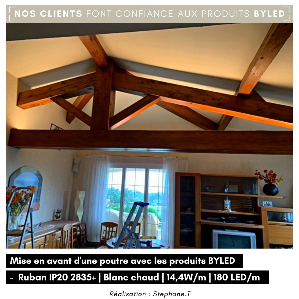 Ruban LED haute fidélité - 14,4W/m - IP20 - Blanc - 180 LED/m - 2835+ - 5m - 24V - Vue supplémentaire