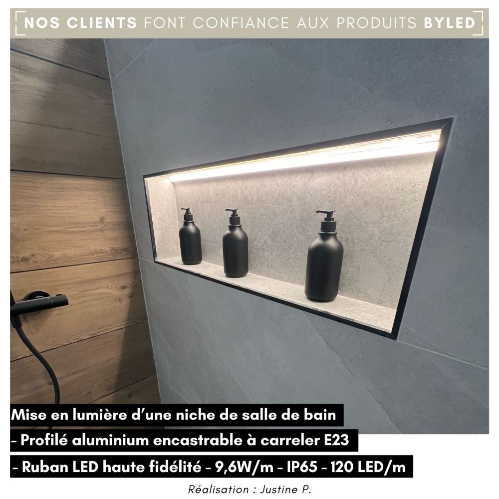 Ruban LED haute fidélité - 9,6W/m - IP65 - Blanc - 120 LED/m - 2835+ - 5m - 24V - Vue supplémentaire