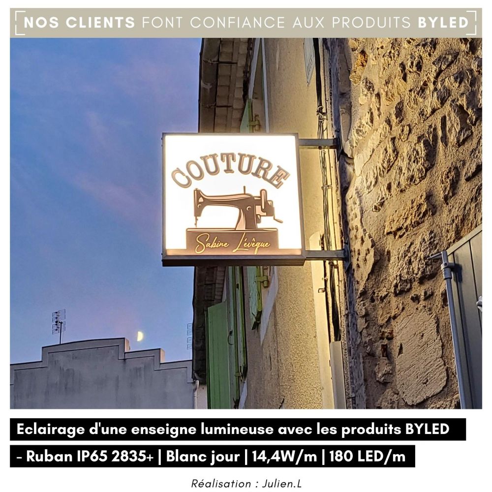 Ruban LED haute fidélité - 14,4W/m - IP65 - Blanc - 180 LED/m - 2835+ - 5m - 24V - Vue supplémentaire