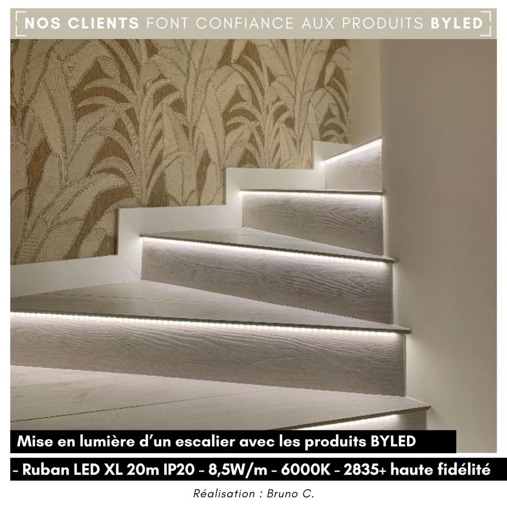 Ruban LED XL 20 mètres IP20 - 8,5W/m - Blanc - 120 LED/m - 2835+ haute fidélité 24V - Vue supplémentaire