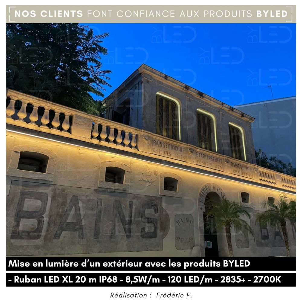 Ruban LED XL 20 mètres IP68 - 8,5W/m - Blanc - 120 LED/m - 2835+ haute fidélité - 24V - Vue supplémentaire