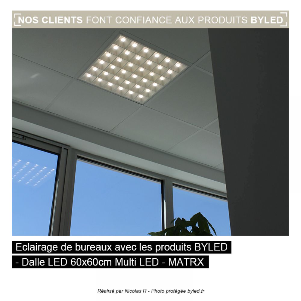 Lot de 10 dalles LED 60x60 - UGR19 - 110 lm/W - 40W - 230V - MATRX - Vue supplémentaire