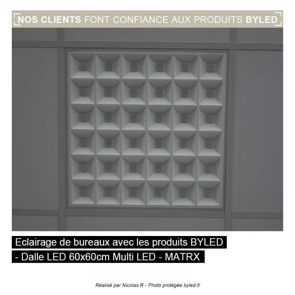 Lot de 10 dalles LED 60x60 - UGR19 - 110 lm/W - 40W - 230V - MATRX - Vue supplémentaire