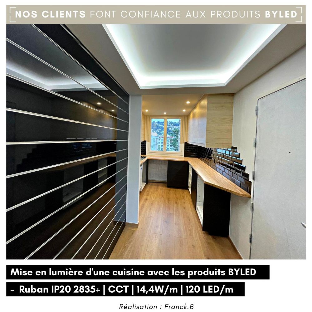 Ruban LED CCT blanc froid + blanc chaud - 14,4W/m - IP20 - 120 LED/m - 2835+ - 5m - 24V - Vue supplémentaire