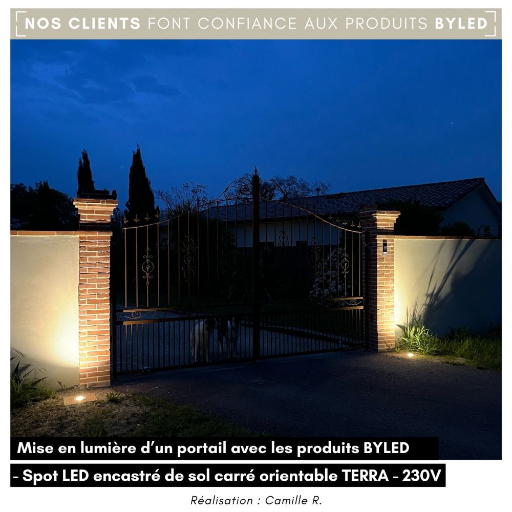 Spot LED encastré de sol carré orientable - 230V - TERRA GU10 - Vue supplémentaire