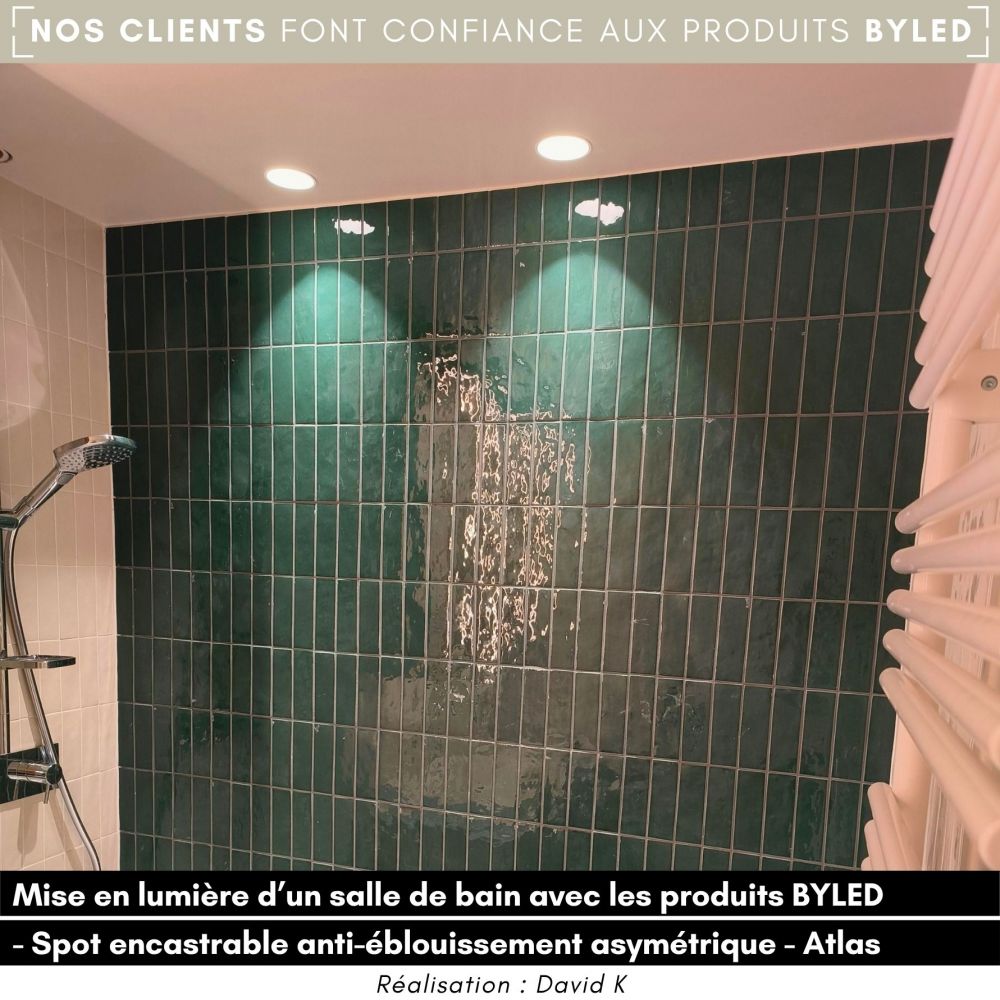 Spot encastrable anti-éblouissement asymétrique IP20 - GU10 - Blanc - Atlas - Vue supplémentaire