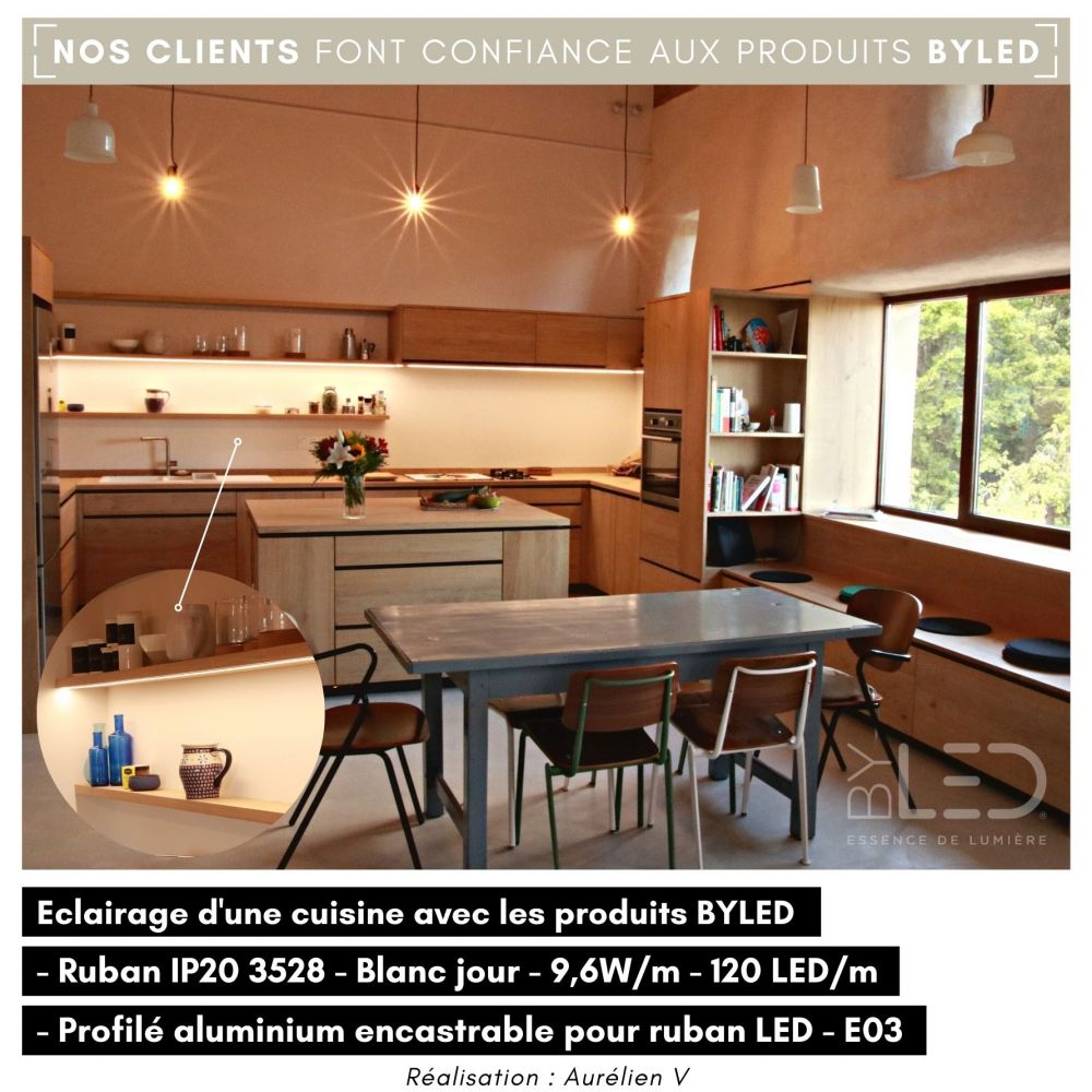 Profilé aluminium encastrable pour ruban LED - E03 - CRAFT - Vue supplémentaire