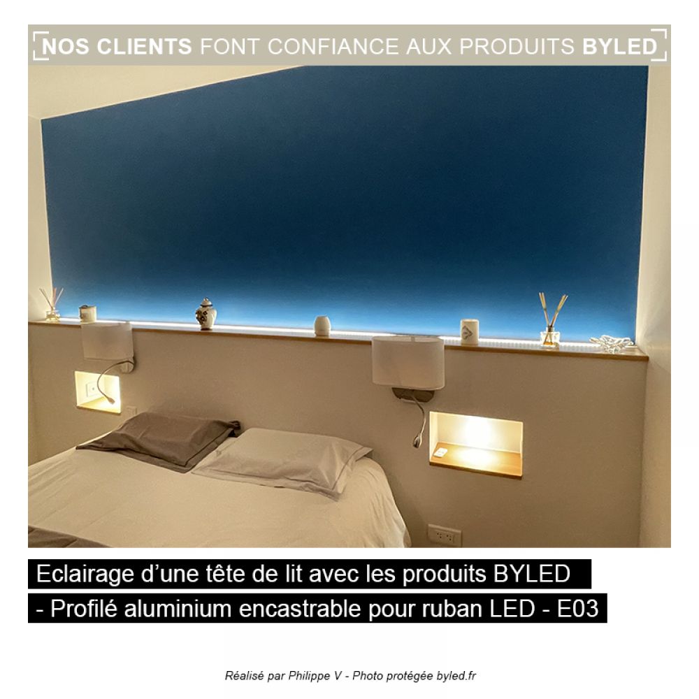 Profilé aluminium encastrable pour ruban LED - E03 - CRAFT - Vue supplémentaire