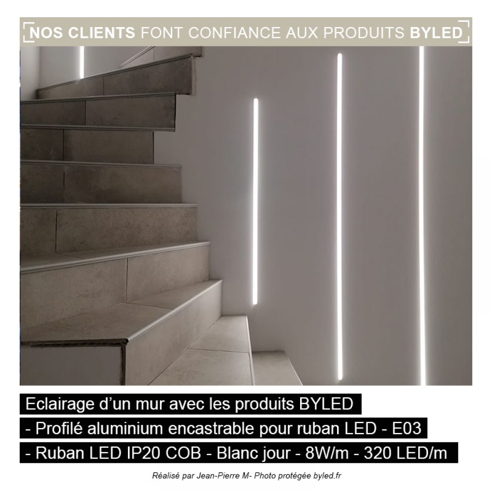 Profilé aluminium encastrable pour ruban LED - E03 - CRAFT - Vue supplémentaire