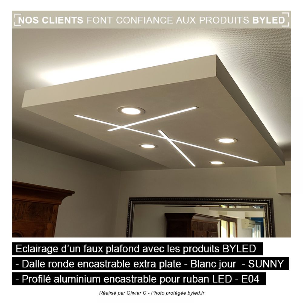 Profilé aluminium blanc encastrable pour ruban LED - E44 - CRAFT - Vue supplémentaire