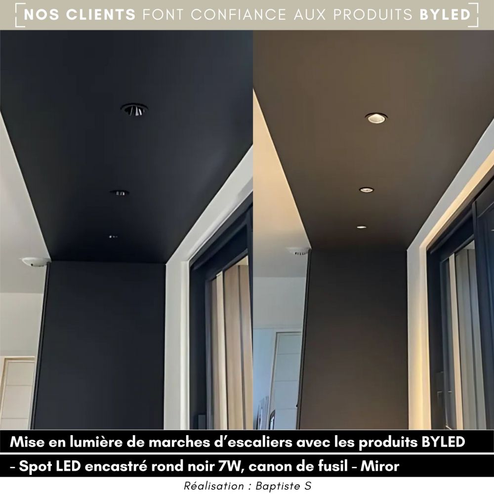 Spot LED encastré rond noir 7W – Miror - Vue supplémentaire