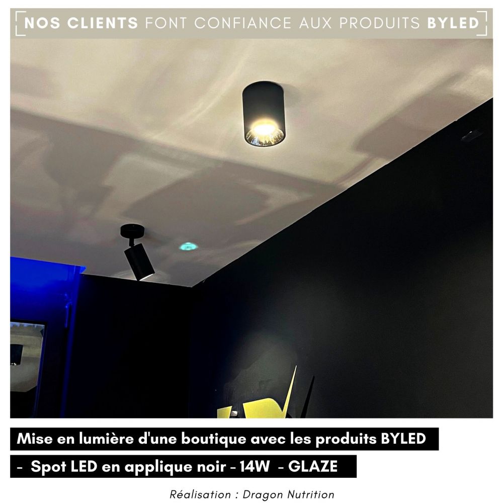 Spot LED en applique plafond réflecteur canon de fusil 14W - Noir - Glaze - Vue supplémentaire