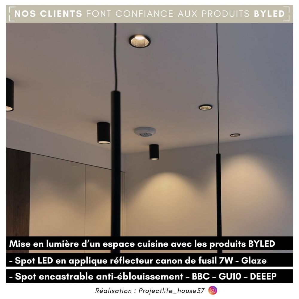 Spot rond encastrable anti-éblouissement IP65 – BBC – LED GU10 – DEEEP Noir - Vue supplémentaire