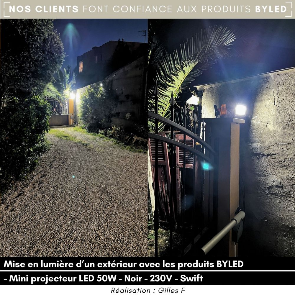 Mini projecteur LED - 50W - 230V - Noir - SWIFT - Vue supplémentaire