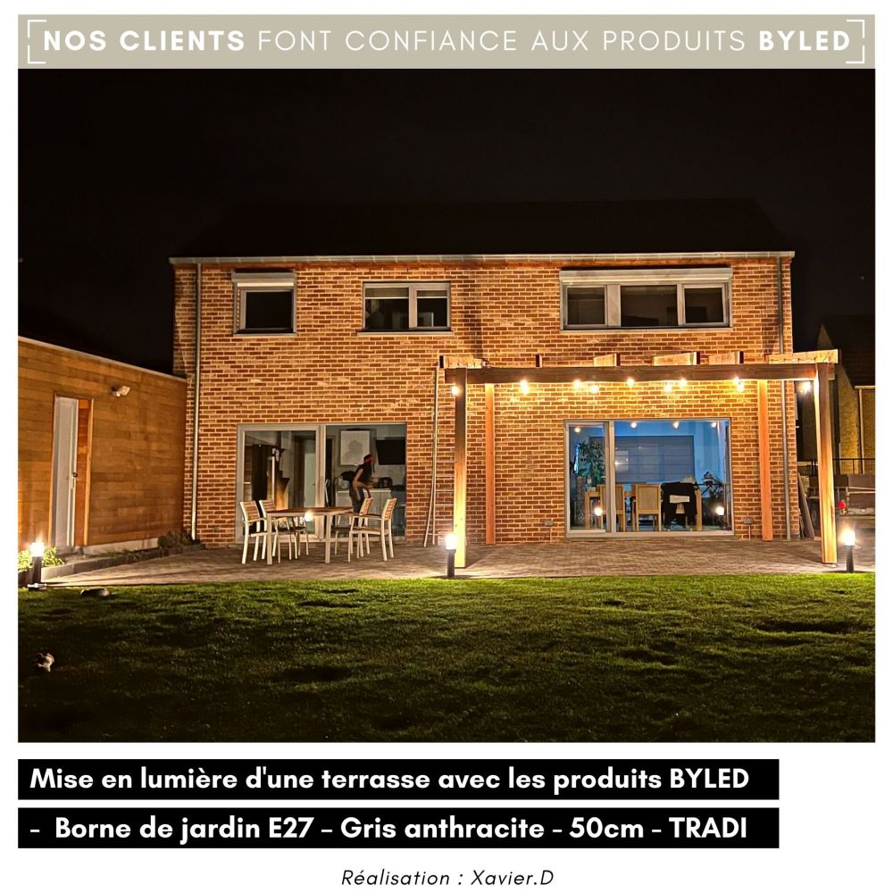 Borne de jardin avec ampoule E27 - 6W - 230V - TRADI - Vue supplémentaire