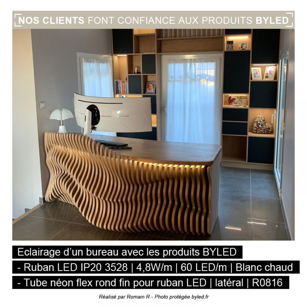 Tube néon flex pour ruban LED - 8x16mm - Latéral Rond - LR0816 - à la coupe - Vue supplémentaire