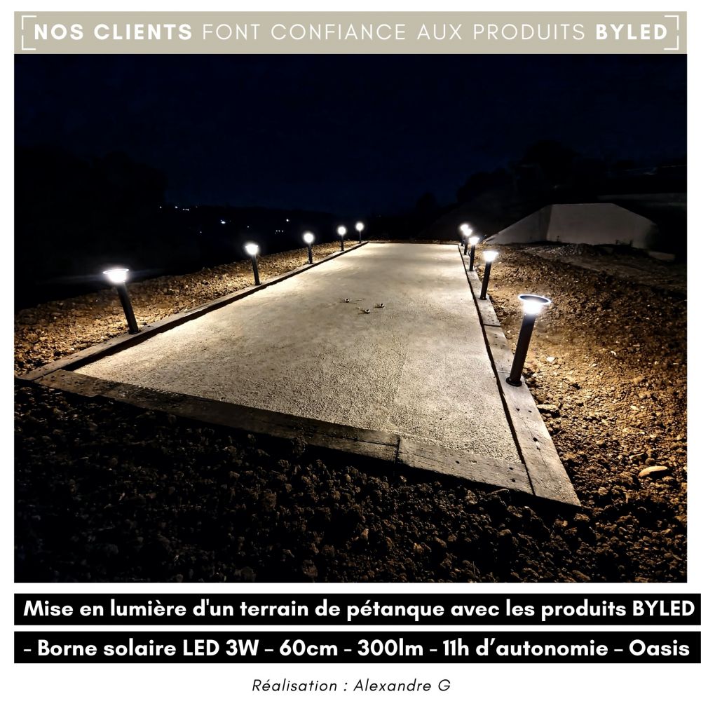 Borne solaire LED - 3W - 80 cm - 11h d’autonomie - OASIS - Vue supplémentaire